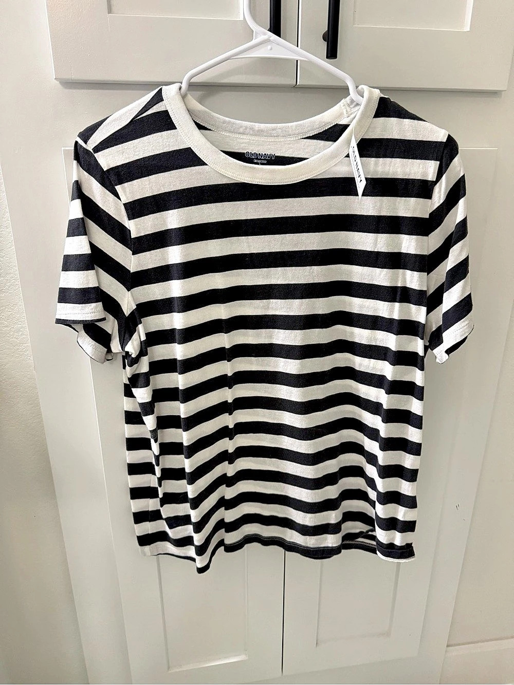 Old Navy Everywear Striped Tee Black & White Size Large